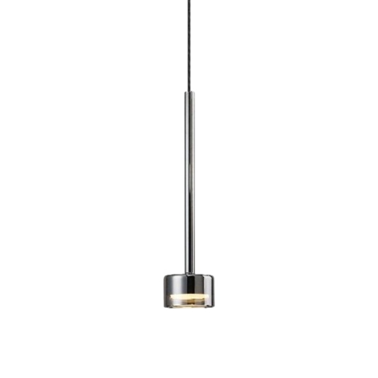 Lampada sospensione nera vetro cromo trasparente Lampada sospensione nera vetro cromo trasparente