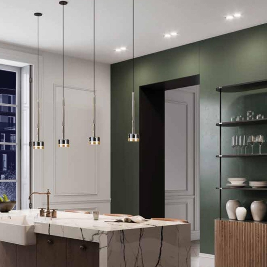 Lampada sospensione nera vetro cromo trasparente Lampada sospensione nera vetro cromo trasparente