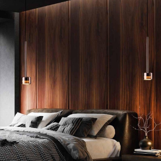 Lampada sospensione nera vetro cromo trasparente Lampada sospensione nera vetro cromo trasparente