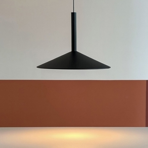 Lampada a sospensione saliscendi nero disco 9w 3000k