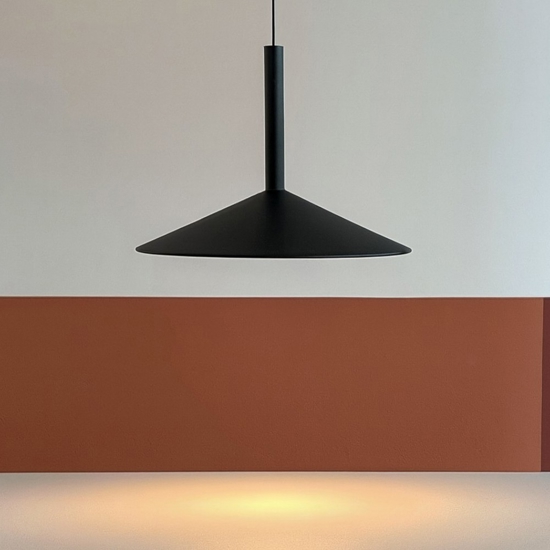 Lampada a sospensione saliscendi nero disco 9w 3000k
