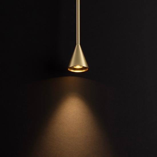 Lampada a sospensione oro led design mini cono moderna Lampada a sospensione oro led design mini cono moderna