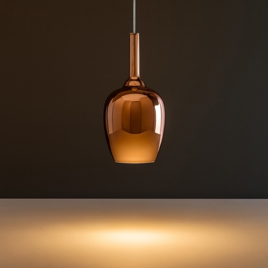 Gea luce ofelia lampada a sospensione per tavolo cucina colore rame