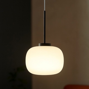 Visualizza i dettagli per Miloox bombo lampada a sospensione moderna nera sfera vetro bianco Miloox bombo lampada a sospensione moderna nera sfera vetro bianco