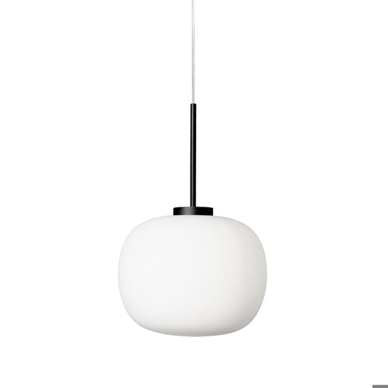 Miloox bombo lampada a sospensione moderna nera sfera vetro bianco Miloox bombo lampada a sospensione moderna nera sfera vetro bianco