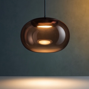 Stilnovo la mariee lampada a sospensione moderna per soggiorno design vetro rame