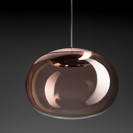 Stilnovo la mariee lampada a sospensione moderna per soggiorno design vetro rame