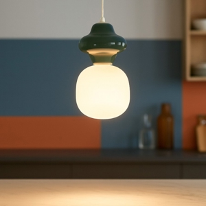 Lampada a sospensione di ceramica verde design moderna