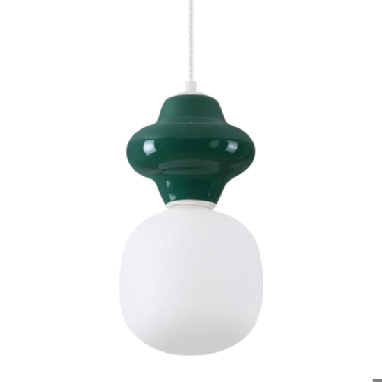 Lampada a sospensione di ceramica verde design moderna