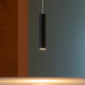 Lampada a sospensione led 15w 3000k cilindro nero dustin