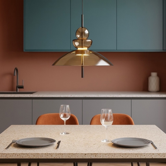 Maytoni bangkok lampadario per cucina led 12w 3000k mod185pl-l12cg3k3