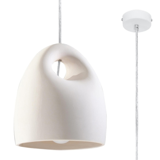Lampada a sospensione di gesso bianca per penisola