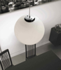 Lampadario per bagno piccolo a sospensione 15cm sfera boccia vetro bianco lucido