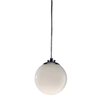 Lampadario per bagno piccolo a sospensione 15cm sfera boccia vetro bianco lucido