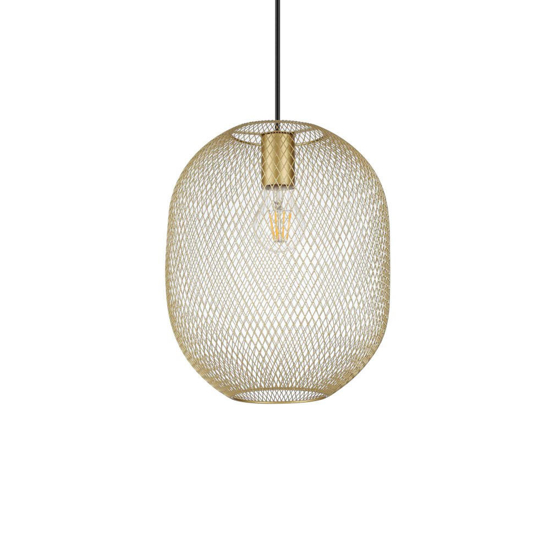 Net sp1 d24 lampada sospensione ideal lux rete oro