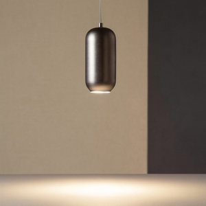 Lampada a sospensione bullet marrone metallizzato perenz