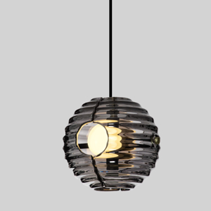 Visualizza i dettagli per Lampada a sospensione boccia di vetro fume led 13w 3000k Lampada a sospensione boccia di vetro fume led 13w 3000k