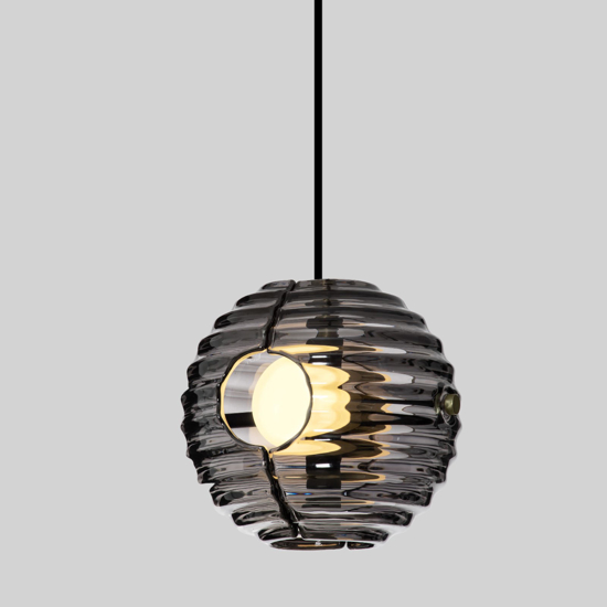 Lampada a sospensione boccia di vetro fume led 13w 3000k