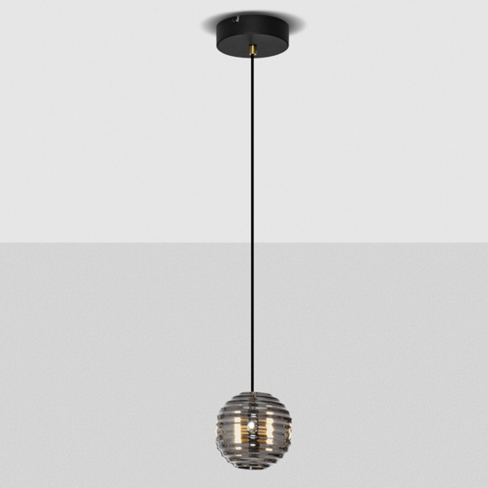 Lampada a sospensione boccia di vetro fume led 13w 3000k