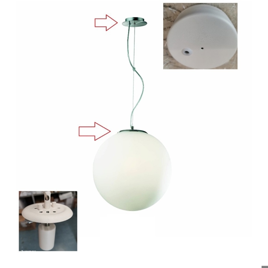 Ideal lux mapa bianco sp1 d40 sospensione sfera in vetro bianco