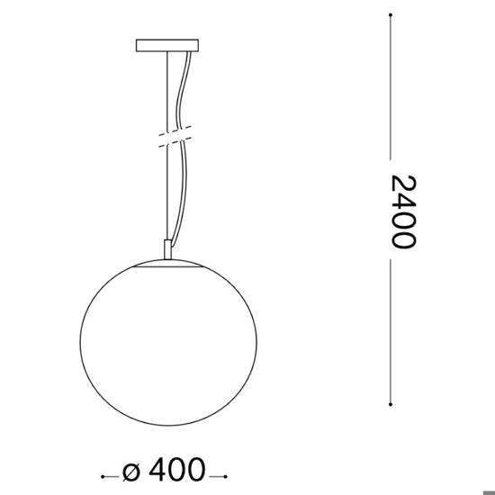 Ideal lux mapa bianco sp1 d40 sospensione sfera in vetro bianco