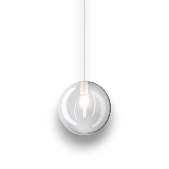 Lampada a sospensione isola toplight eclipse sfera trasparente
