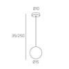 Lampada a sospensione per bagno toplight eclipse sfera trasparente