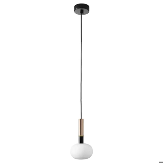 Sforzin miloox lampada da comodino mose rame sfera vetro bianco