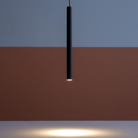 Lampada a sospensione per isola tubo nera led 3w 3000k