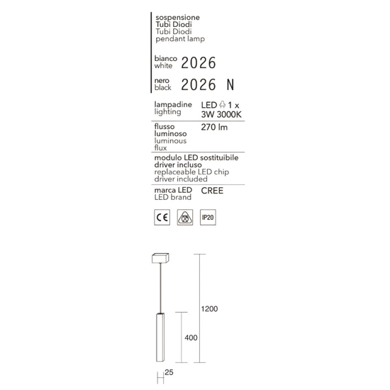 Affralux lampada a sospensione per comodino led 3w 3000k nero