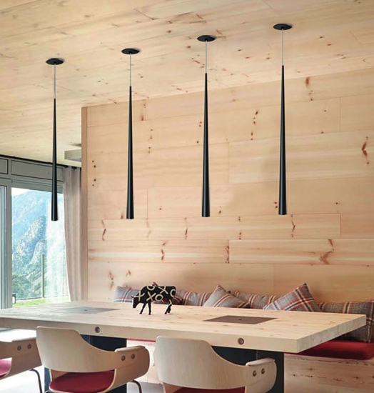 Lampada pendente per isola cono nero led 5w 3000k