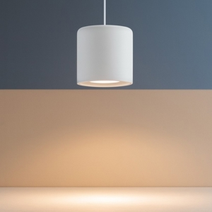 Lampada a sospensione cilindro bianco per isola