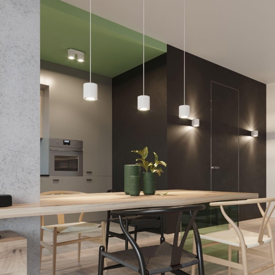 Lampada a sospensione cilindro bianco per isola Lampada a sospensione cilindro bianco per isola