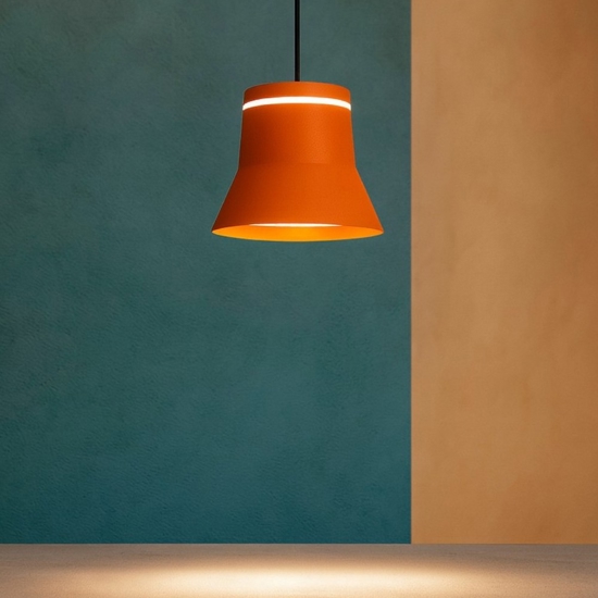 Lampada a sospensione arancione led 3000k vivida cloche Lampada a sospensione arancione led 3000k vivida cloche