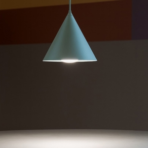 Lampada a sospensione menta forma a cono 19cm