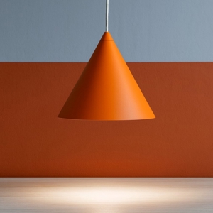 Lampada a sospensione cono arancione 19cm