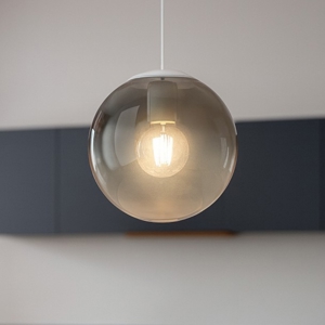 Lampada a sospensione toplight per comodini camera da letto sfera vetro fume