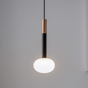 Miloox mose lampada a sospensione cilindro rame vetro bianco
