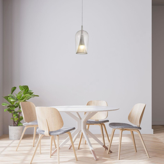 Lampada a sospensione moderna vetro design trasparente bianco