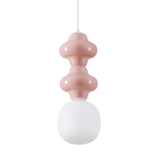 Lampada a sospensione di ceramica rosa pastello moderna