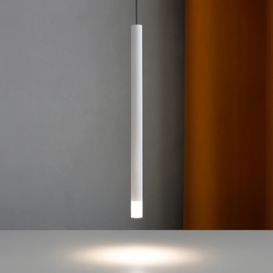 Visualizza i dettagli per Lampada pendente cilindro bianco led 3000k linea light puccini h50cm Lampada pendente cilindro bianco led 3000k linea light puccini h50cm