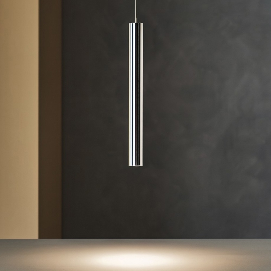 Birba linea light lampada a sospensione cromo cilindro gu10 Birba linea light lampada a sospensione cromo cilindro gu10