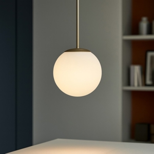 Maytoni basic form lampada a sospensione sfera vetro bianco