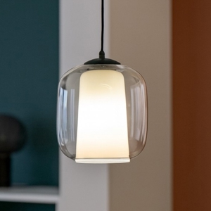 Lampada a sospensione vetro trasparente so verve 2 ondaluce