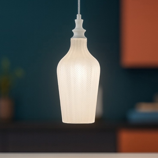 Gea luce cleofe lampada a sospensione vetro bianco opale Gea luce cleofe lampada a sospensione vetro bianco opale