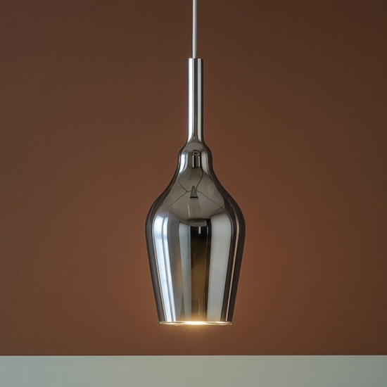 Gea luce ofelia lampada a sospensione colore cromo