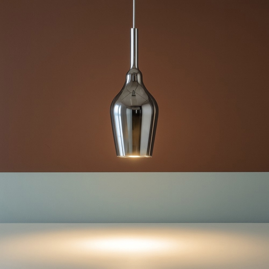 Gea luce ofelia lampada a sospensione colore cromo