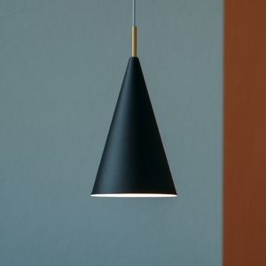 Lampada nera a sospensione moderna cono per isola miloox samoi