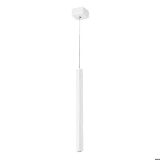 Lampada a sospensione da comodino squadrata bianca led 3w 3000k
