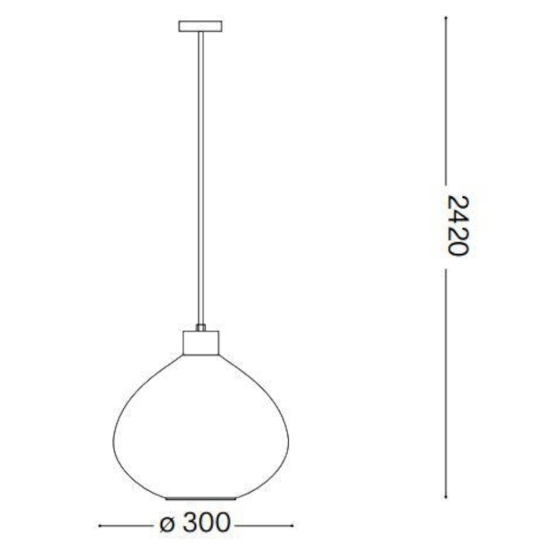 Ideal lux  bergen-3 sp1 lampada a sospensione boccia vetro grigio fumo